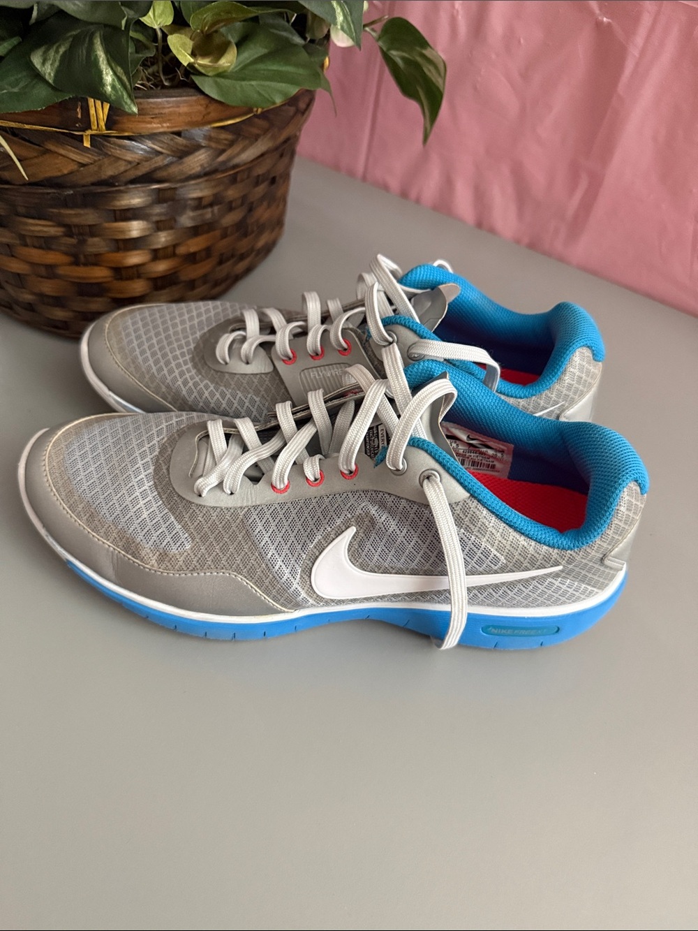 Nike Women’s Gray, Blue and White Athletic Sneakers